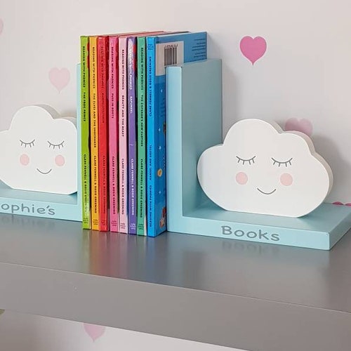 Caticorn Girls Wooden Kids Bookends PERSONALISED Nursery Childrens Kids Gift 