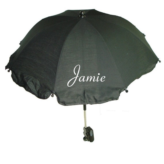 black pram parasol