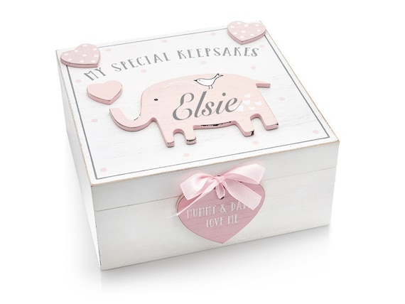 personalised baby girl keepsake box
