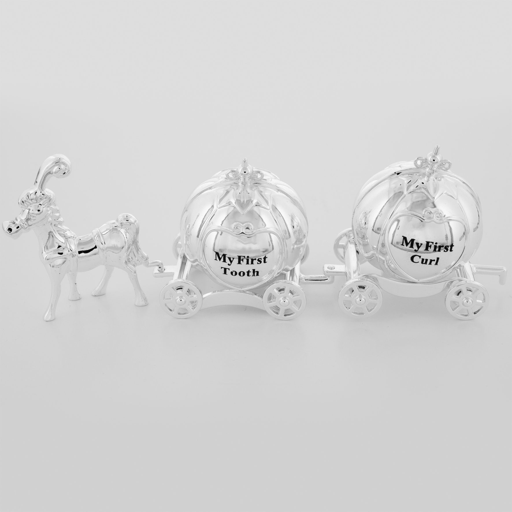 Silver Plated Train Money Box First Tooth First Curl Carriage Christening Gift 