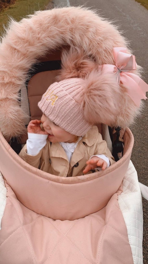 Personalised Rose Gold Pom Pom Hat 