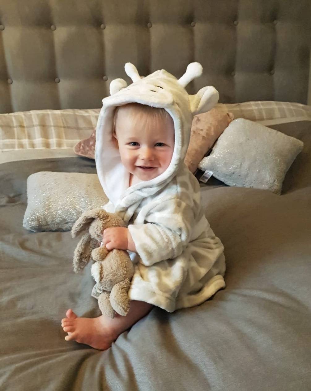 Luxury Grey Baby Giraffe Hooded Dressing Gown Bathrobe Etsy