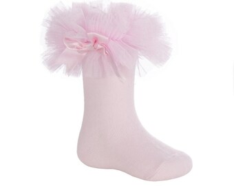 TUTU socks frilly bow baby girl Couche Tot Spanish short tulle TUTU socks frilly bow baby girl Couche Tot Spanish short tulle