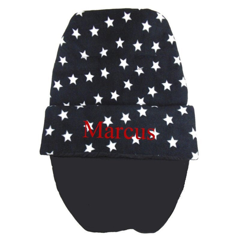 Personalised Car Seat Footmuff / Black & White Star Fleece Etsy UK