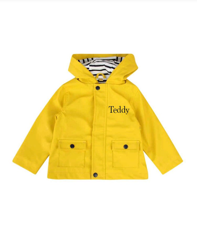 Personalised Yellow Toddler Rain Jacket 