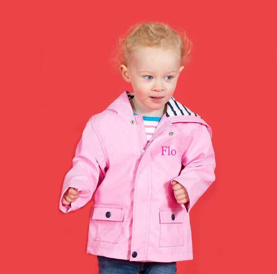 Personalised Pink Toddler Rain Jacket 