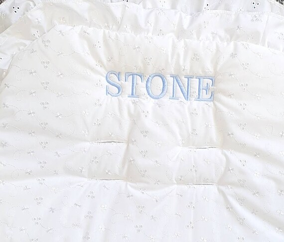 White Frilly Pram Liner / Broider | Etsy