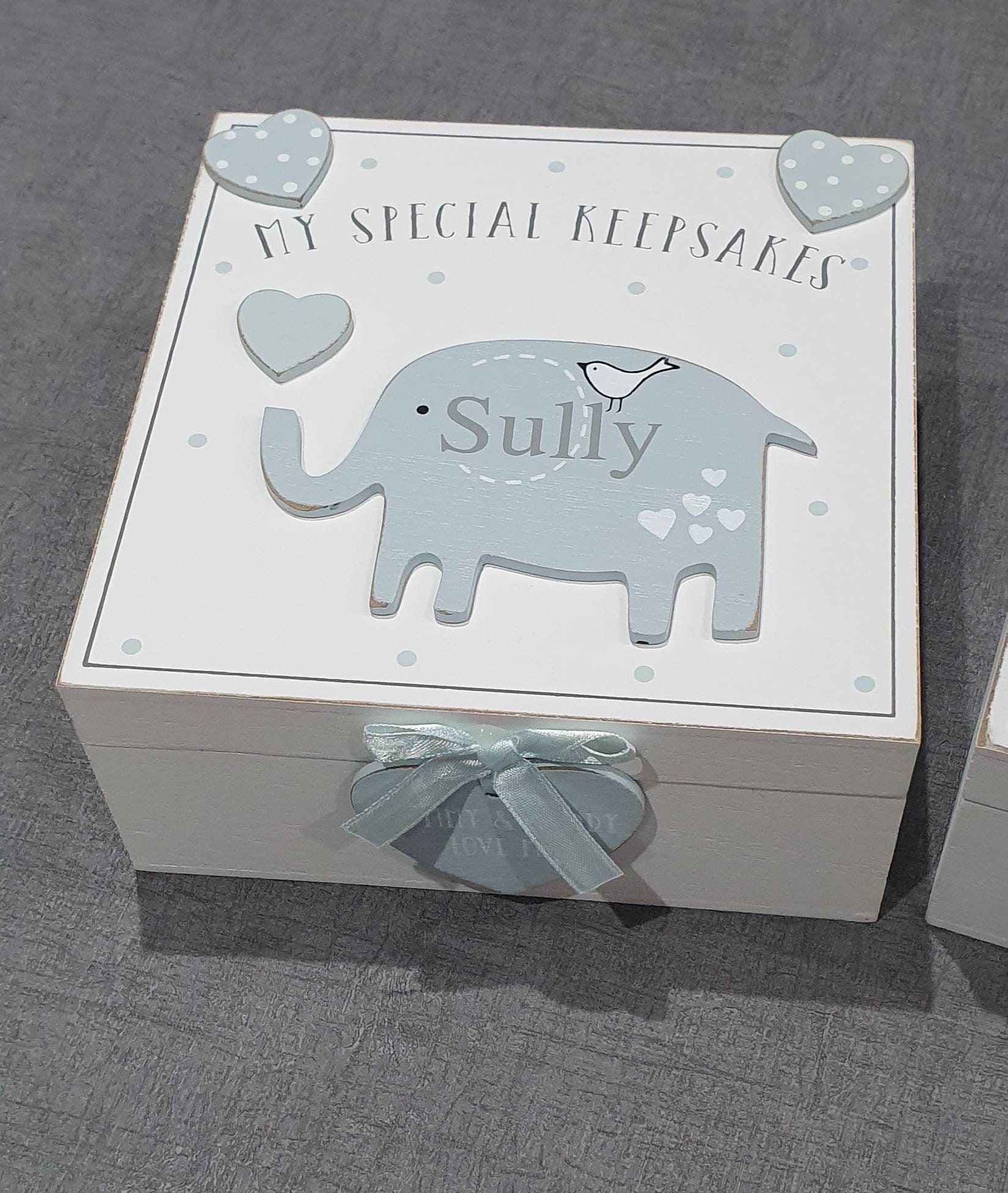 Personalised Baby Gift / Boy Blue Wooden Keepsake Box / Memory Etsy UK
