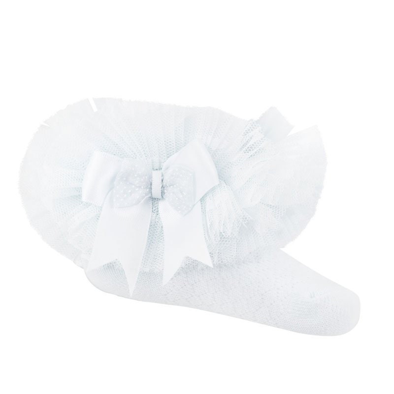 white frilly trainer socks