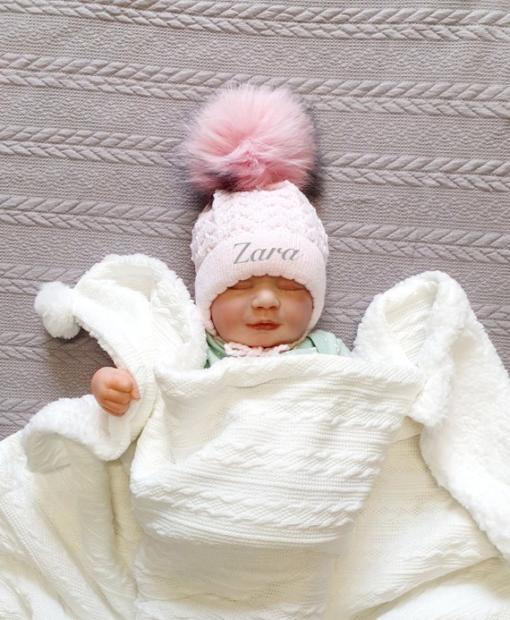 Baby Girl Pink Hat Personalised Beanie 