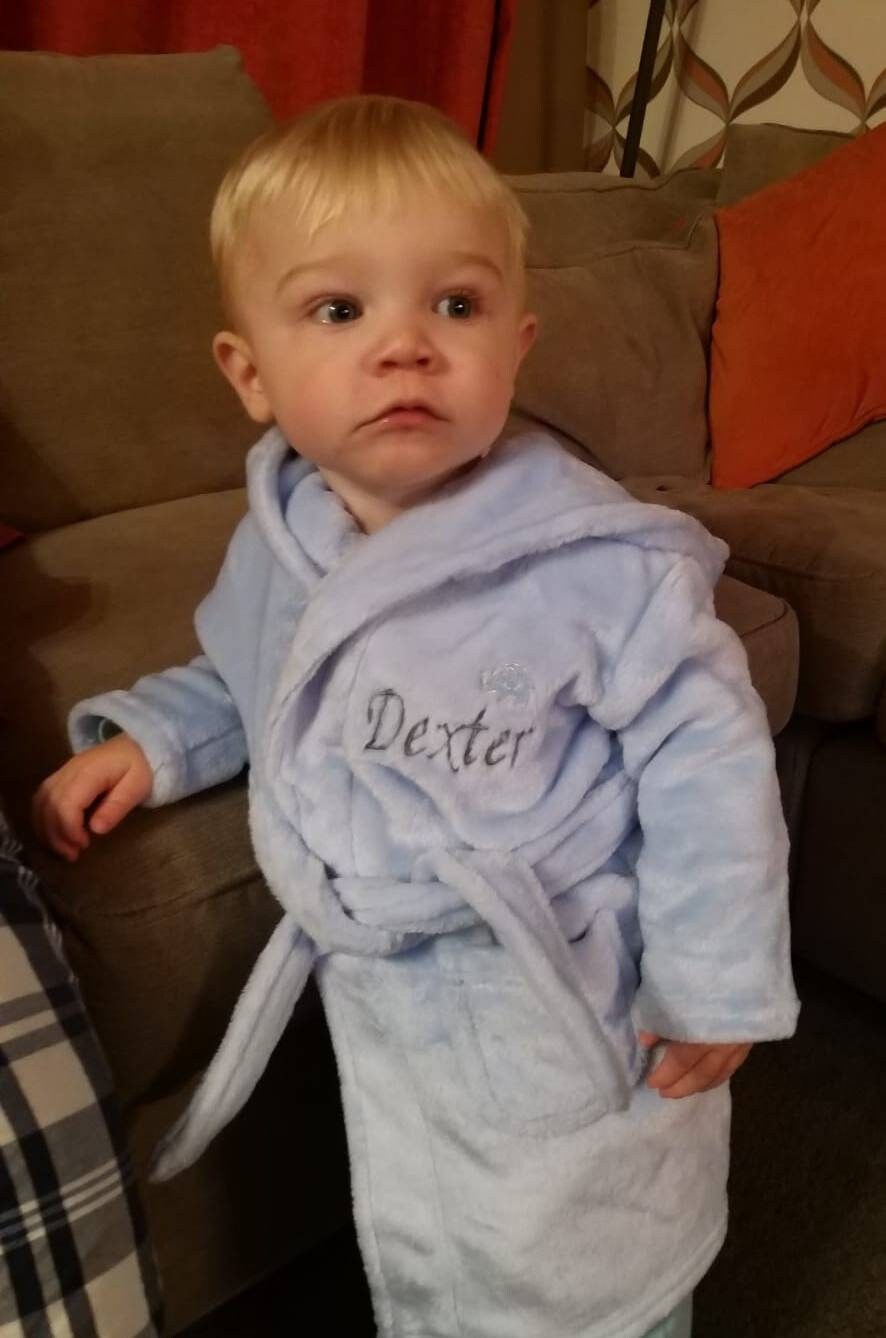 Personalizado bebé niño vestido vestido bata ducha de bebé regalo del bebé nombre bordado Ropa Ropa unisex para niños Pijamas y batas Batas 