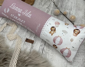 Geburtskissen mit Gewicht und Länge Echtmaße Originalgewicht, Kissen personalisiert, Geschenk für Babys zur Geburt Taufe, W1, S1, LöBaRo