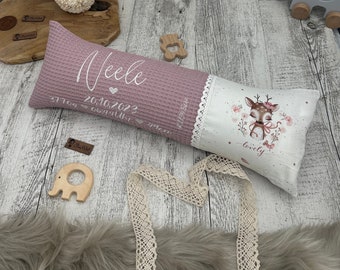 Geburtskissen mit Länge und Gewicht, Babygeschenk zur Taufe,  Babydecke, Kissen personalisiert, Baby Geschenk, Geburt Geschenk, W1, S2, RDW