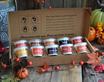Fall Sample Box - Wax Melts - Gift Box with 10 Fall Scents