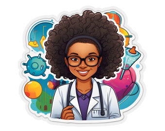 Zwart in STEM Sticker / Woman in Science / Sticker