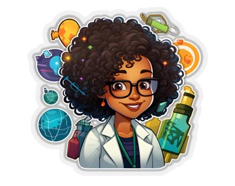 Zwart in STEM Sticker / Woman in Science / Sticker