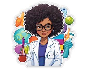 Zwart in STEM Sticker / Woman in Science / Sticker