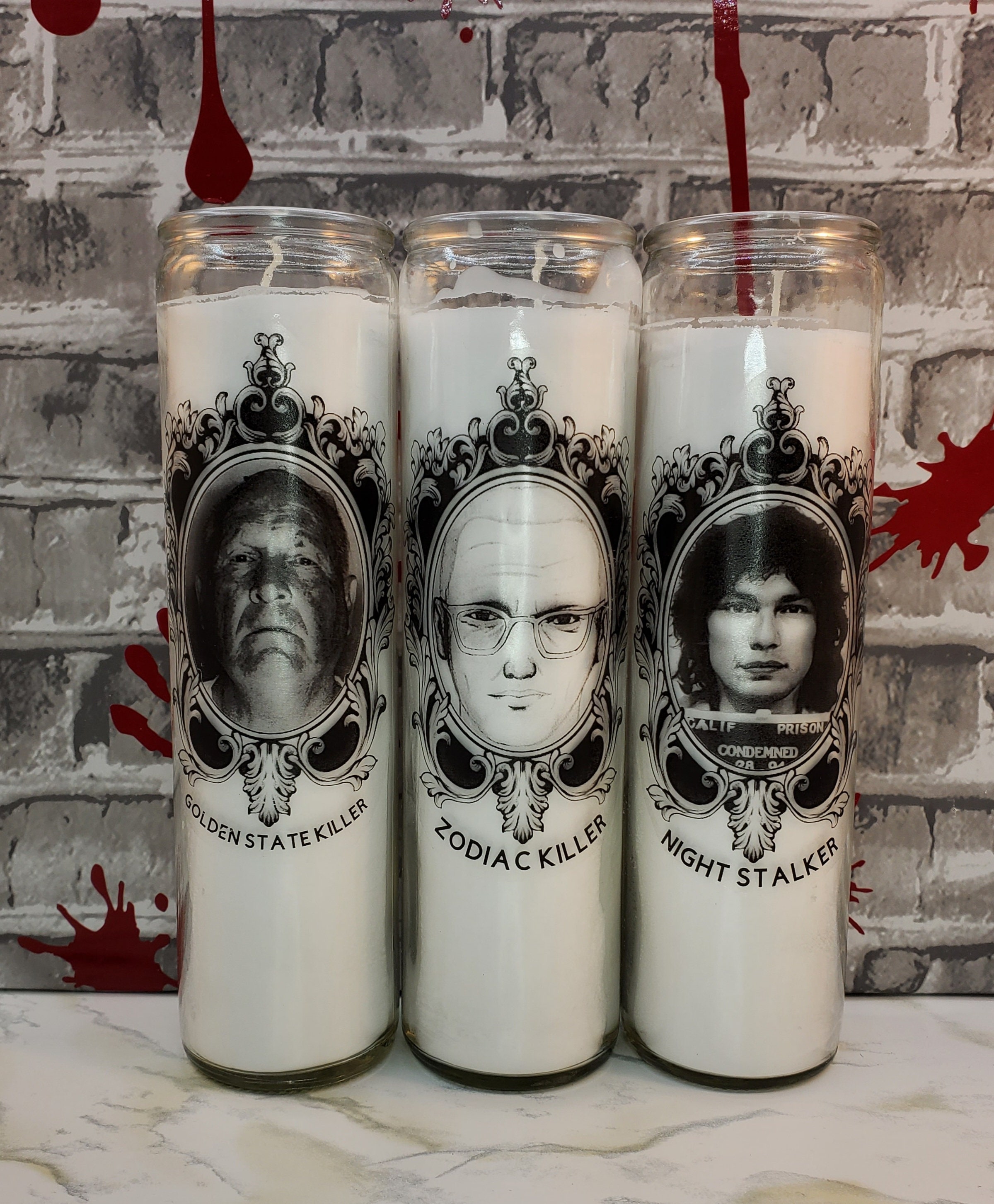 California 3 pack serial killer candles serial killer candles Etsy