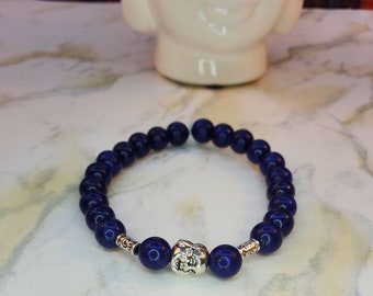 Lapis Lazuli laughing Buddha bracelet