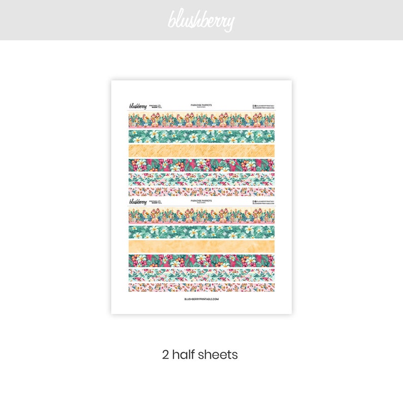 Printable Washi Summer Washi Washi Strips Exotic Washi - Etsy