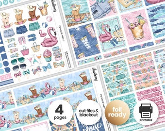 Beach Planner Stickers, Summer Weekly Kit, Printable Weekly, Erin Condren Printable, Fashion Stickers, Planner Printable, Summer Stickers