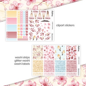 Cherry Blossoms Planner Stickers, Spring Weekly Kit, Printable Weekly ...