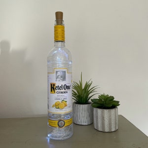 Ketle one citron vodka up-cycled bottle light fairy light bedroom decoration shelving decor bedside light ivy lights image 3