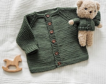 Knitting Patttern || Tymek  - seamless top-down Baby Cardigan