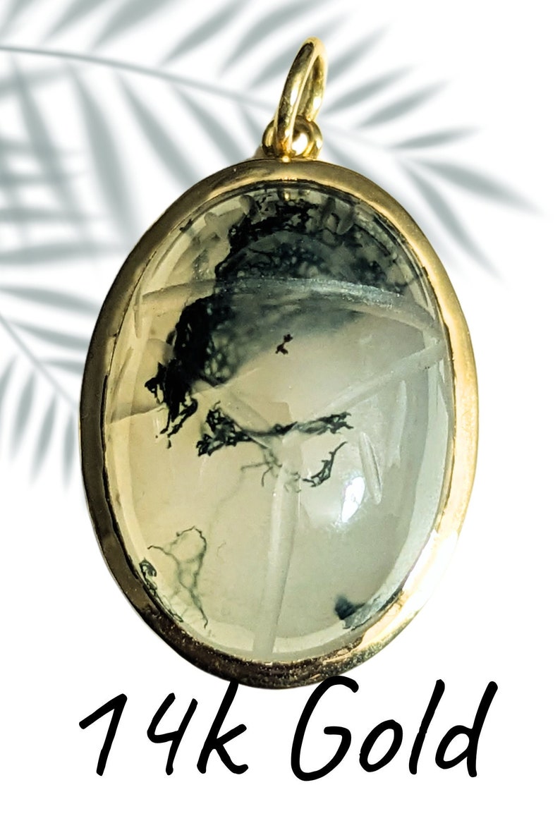 14k Gold Gemstone Scarab Amulet Pendant Necklace/14k Charm/Heavy Bezel Pendant/ Egypt Protection image 1