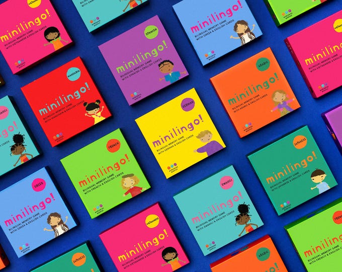 Bilingual Flashcards: Memory Card Game | Language Cards | Montessori | Screen Free Learning