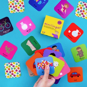 Minilingo, cartes-éclair bilingues allemand/anglais | petits cadeaux pour les enfants | Cartes d'apprentissage Montessori | jeu de cartes mémoire | apprendre l'allemand