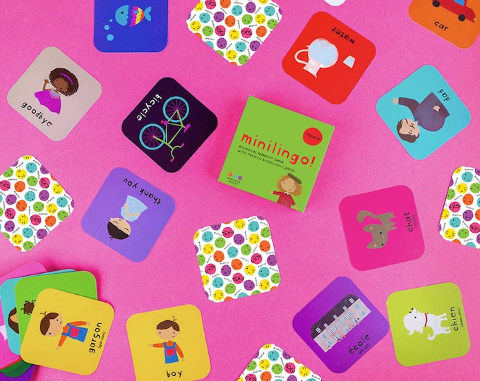 French/English Bilingual Flashcards: Minilingo Memory Card Game | Kids Language Activity