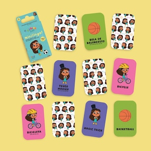 Minilingo Activities: Spanish/English Bilingual Flashcards | learning cards | memory card game | learn Spanish