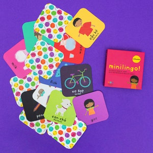 Minilingo, Vietnamese/English bilingual flashcards gifts for kids Montessori learning cards memory card game learn Vietnamese image 1