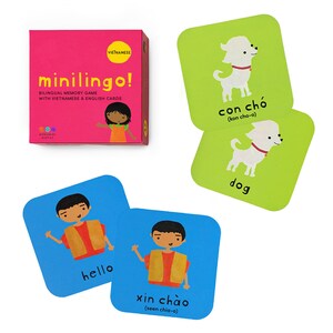 Minilingo, Vietnamese/English bilingual flashcards gifts for kids Montessori learning cards memory card game learn Vietnamese image 2