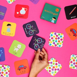 Minilingo, zweisprachige Japanisch / Englisch Lernkarten | Geschenke für Kinder | Montessori Lernkarten | Memory Kartenspiel | Japanisch lernen