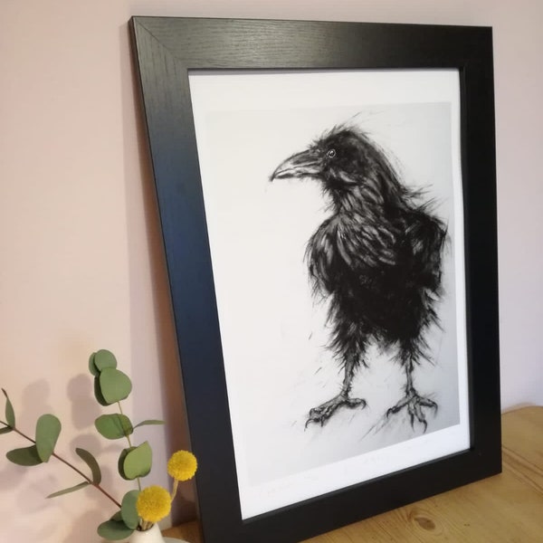 Limited Edition Signed 'Guvnor Corvid' Fine Art Print | British Wildlife Print | Crow Illustration | Raven Wall Art | Crow Wall Art