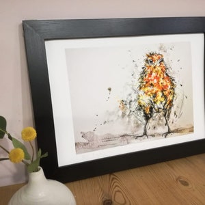 Limited Edition Signed 'Mr Ruby' Robin A3 Fine Art Print | Wild Bird Print | Robin Illustration | Robin Painting | Bird Wall Art