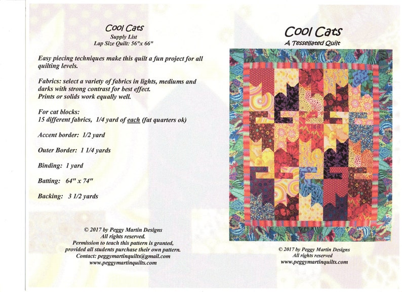 Cool Cats quilt pattern image 2