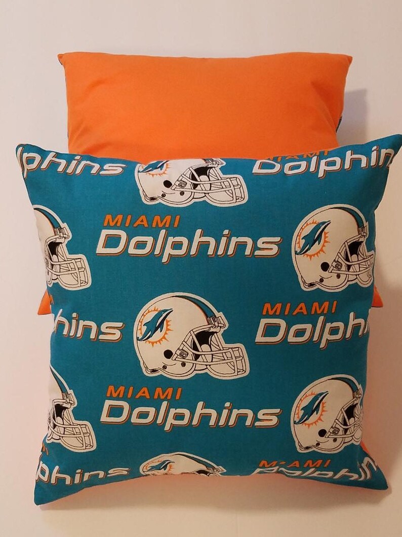 12 X 12 Sports Pillows NFL Teams Miami Dolphins Etsy Canada