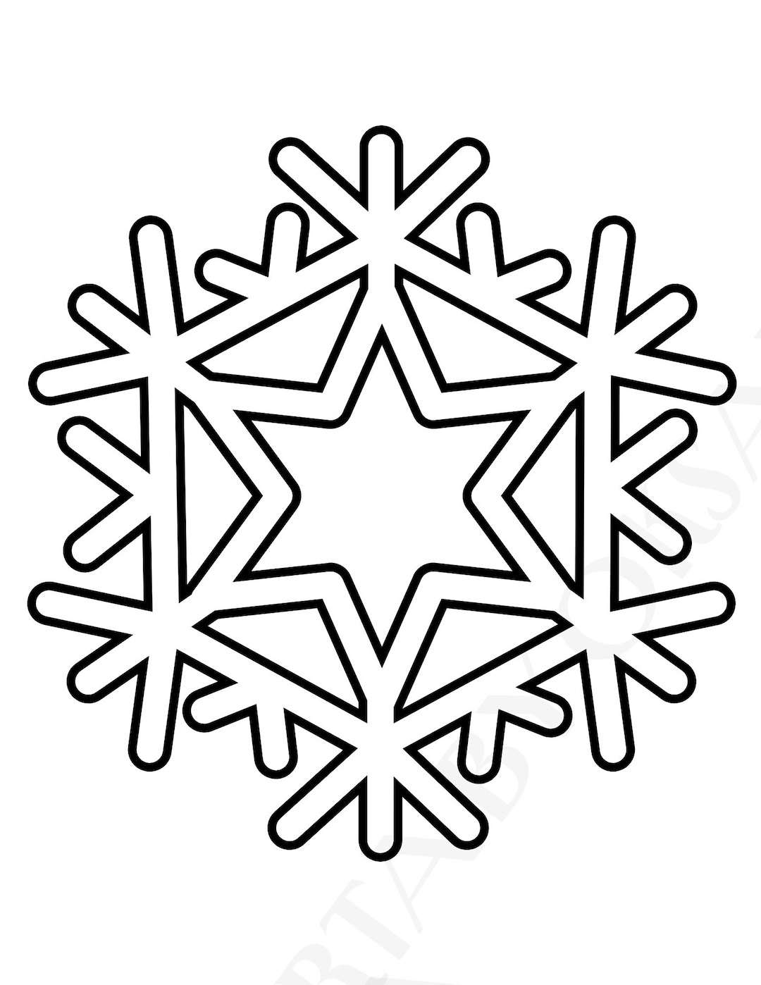 Stars Paper Snowflake Pattern 8, 5, 3-inch Star Snowflake Template, DIY Snowflake Cutout, Kids Winter ...