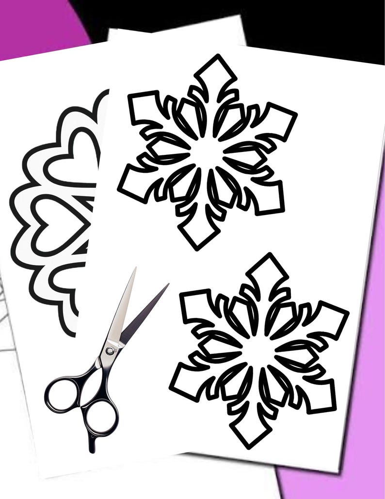 4 Und 8inch Snowflake Template, DIY Snowflake Cutout, Kids Crafts ...