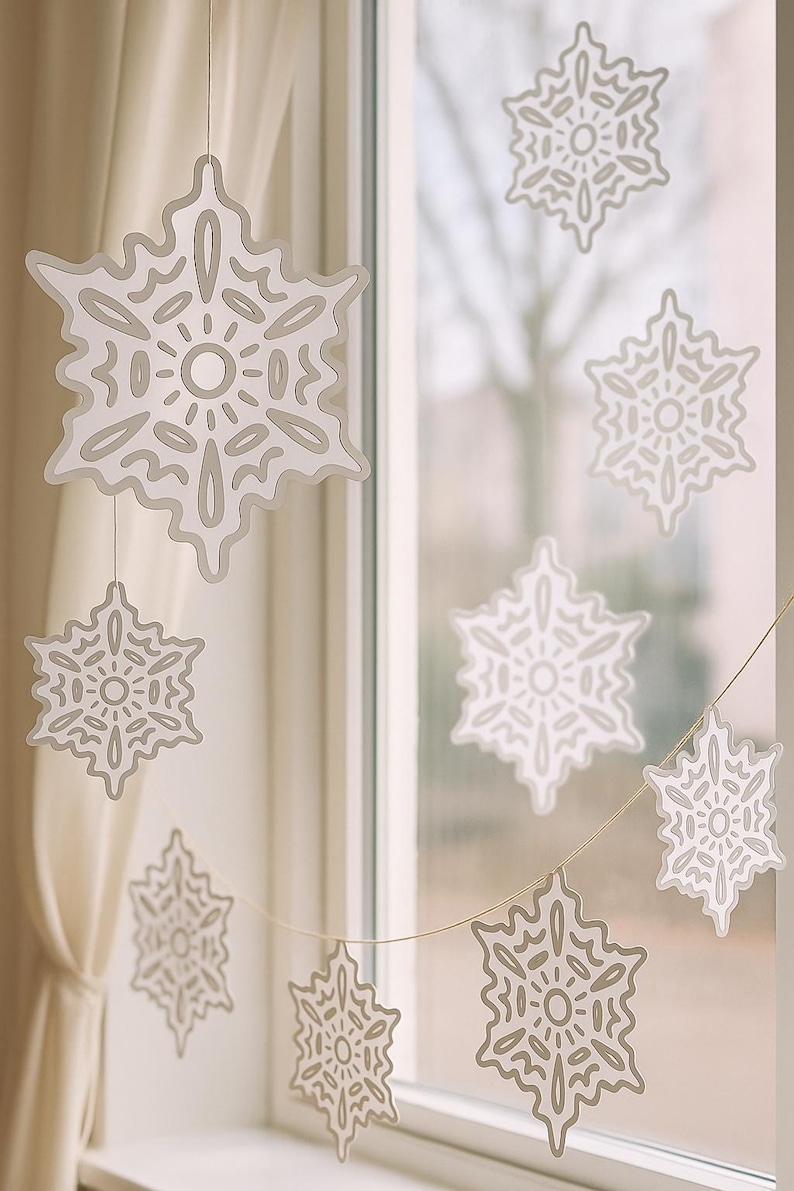 Easy Snowflake Cutout Templates Set, Pages Printable Snowflakes PDF ...