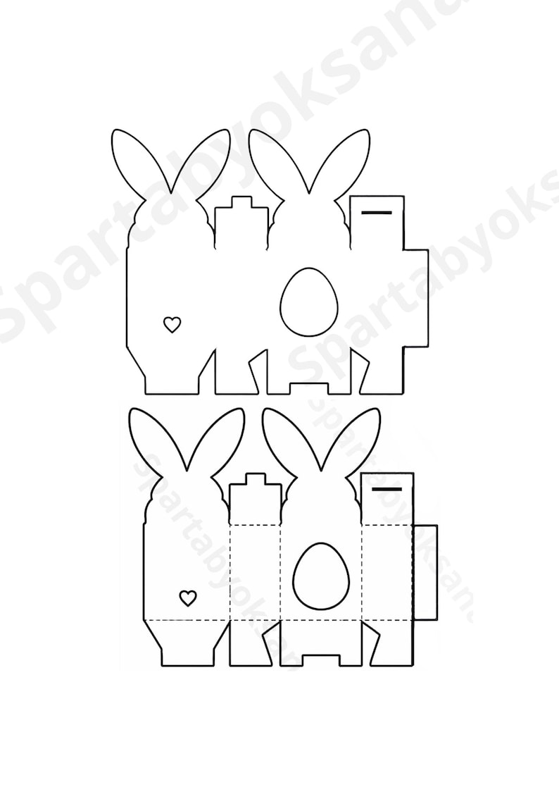 Printable Easter Bunny Box Template + Bonus Bunny SVG, PDF, Bunny Gift ...