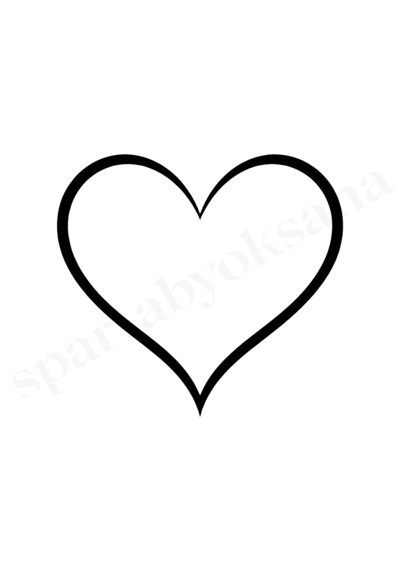 6, Und 8, 9 Inch Heart Template SVG PDF, DIY Valentine Heart Cutout ...