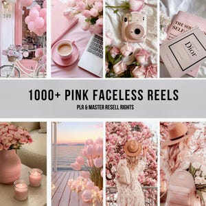 Pink Aesthetic Faceless Reels, Pink Travel Reels, Pink Tik Tok Reels, Pink Instragram Videos, Pink Faceless Digital marketing with PLR & MRR