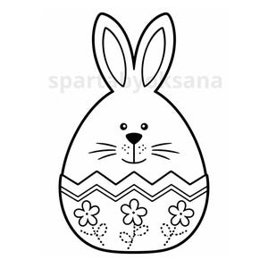 Easter Bunny Egg Printable Template, Hatching Bunny Crafts (PNG, SVG)