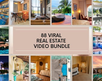 88 Real Estate Video Bundle: Faceless TikTok, Reels, YouTube (Canva Editable)