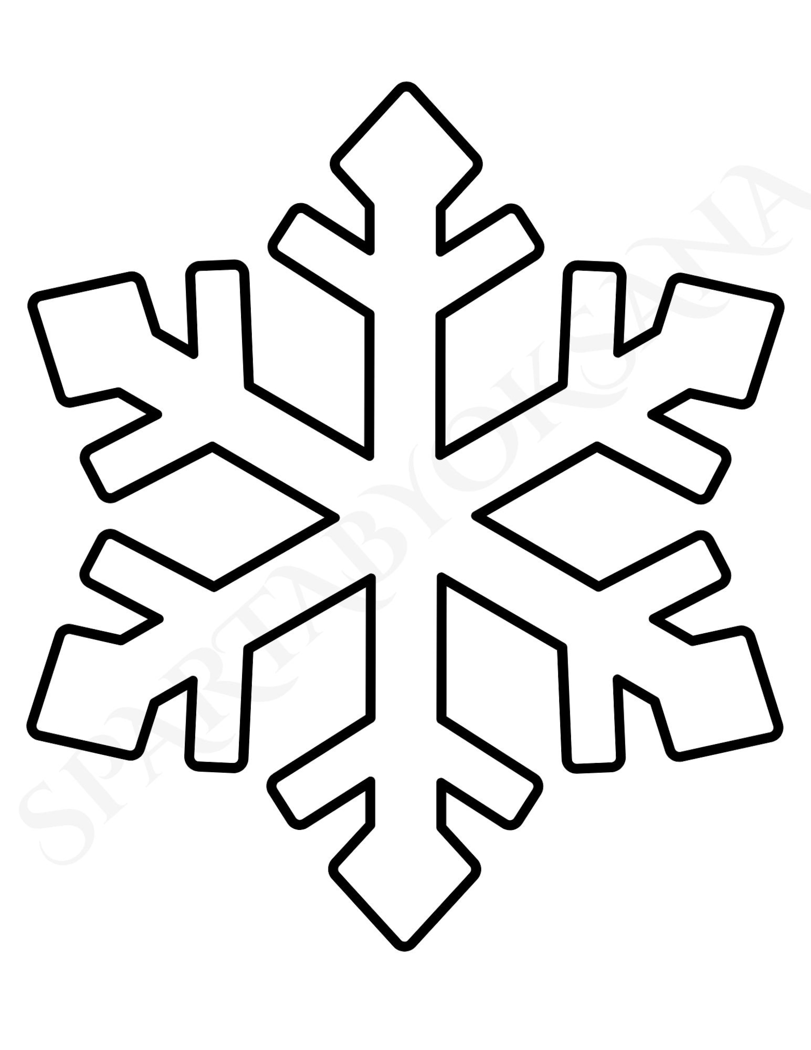 Easy Snowflake Cutout Templates Set, Pages Printable Snowflakes PDF ...
