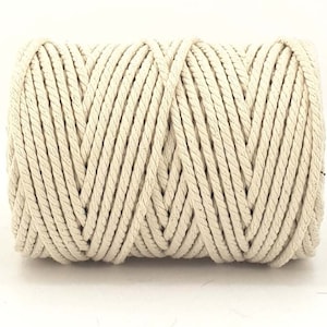 Cotton Cord 3 mm/200 m Twisted Natural Tools for Crafting